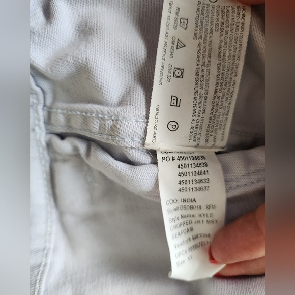 Sanctuary Denim Womens Light Blue Long Sleeve Kyle Classic Jean Jacket XS Collar - Picture 12 of 14